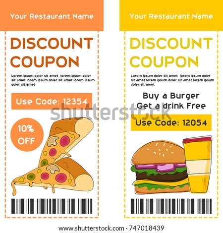 discount voucher template food drink concept stock vector 2018 meal voucher template