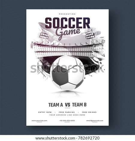 Soccer game flyer or poster design black and white design Soccer game flyer or poster design black and white design