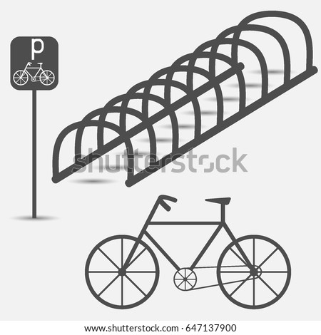 bicycle rack graphic parking shades flat grey simple illustration shutterstock vectors royalty