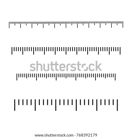 Black Scale Rulers Different Units Measurement 스톡 벡터 ...