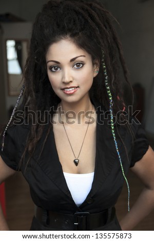 A Wife On the market By Bill John Parsons &#8211; The Real Story stock photo beautiful young woman in her late s with long dreadlocks looking at the camera 135575873