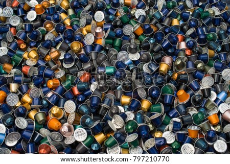 Hundreds Of Used Coffee Pods Hundreds Of Used Coffee Pods