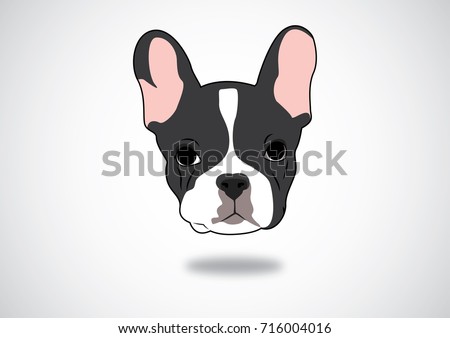 Cute Black White Frenchie Vector Stock Vector (Royalty Free) 716004016 ...