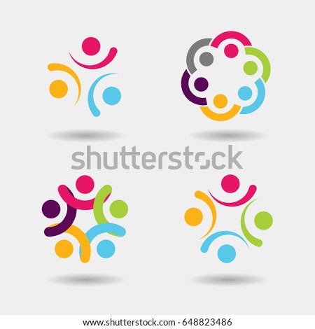 Vector Community Logo Icons People Circle Stock Vector 648823486 ...