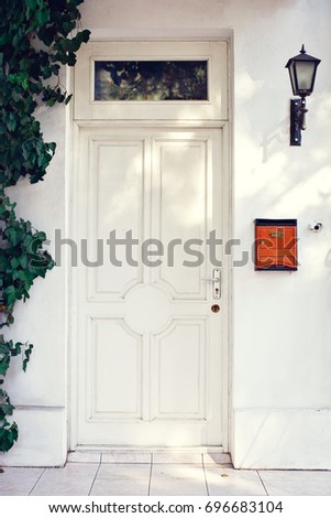 Front Door Upscale Home Illuminated Porch Stock Photo 45527926 ...