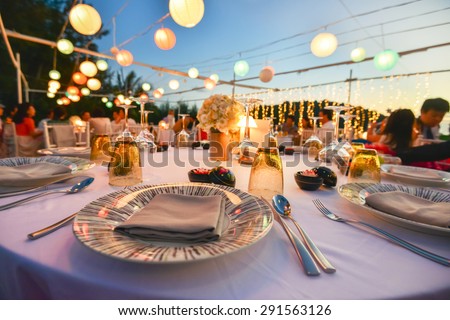 Table Setting Event Party Wedding Reception Stock Photo 