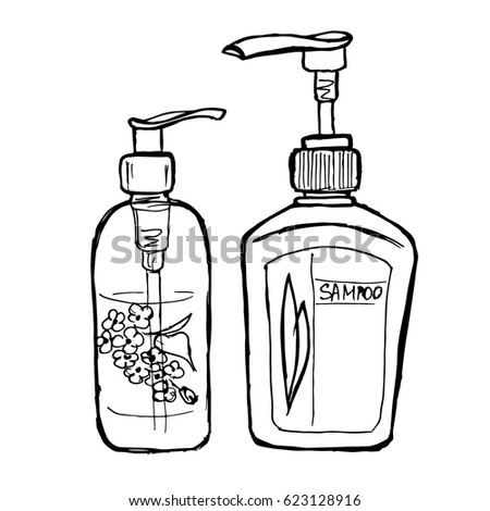 Shampoo Bottle Sketch Sketch Coloring Page
