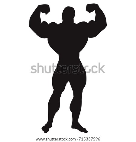 Bodybuilder Silhouette Very Big Guy Posing Stock Vector 715337596 ...