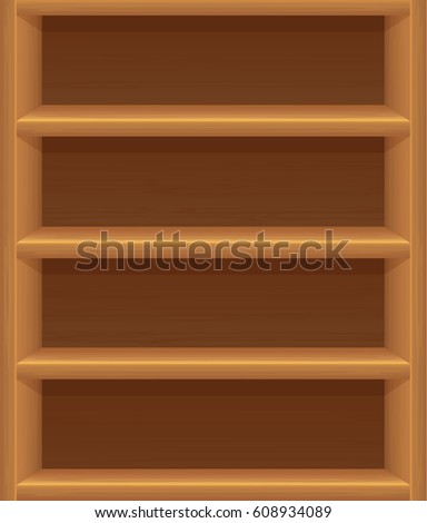 Empty Wooden Shelves Vector Cartoon Illustration Stock Vector 608934089 ...