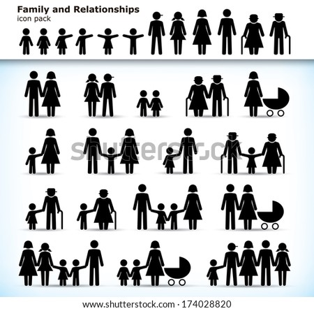 People Family Icons Set Stock Vector 175868339 - Shutterstock