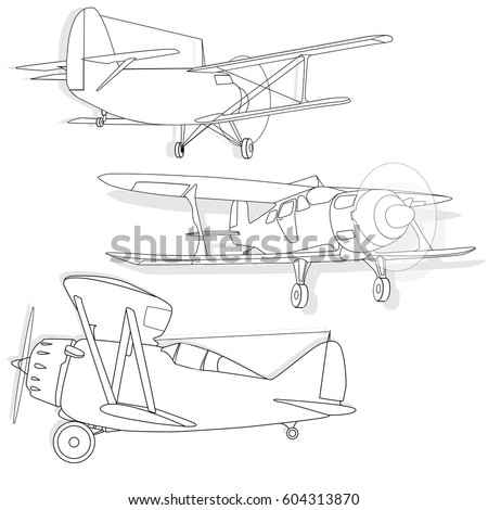 Plane Drawing On White Background Illustration Stock Vector 191831213 ...