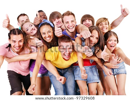 Group People On Whiteteenager Girl Teenager Stock Photo 70605433 ...