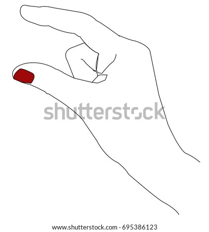 Hand Gestures Outline Vector Illustration Womens Stock Vector 695386123