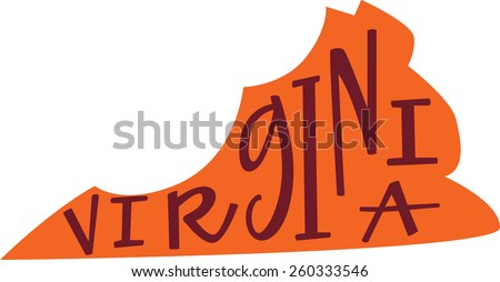 virginia state outline and hand lettering