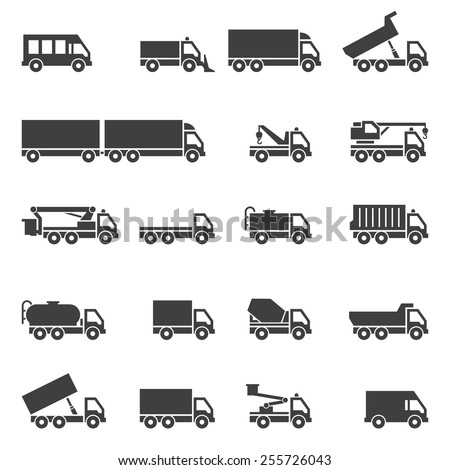 Truck Icons Set Stock Vector 255726043 - Shutterstock