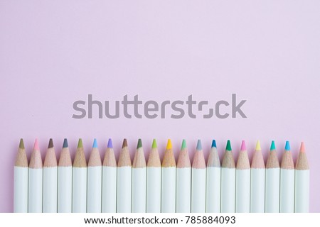 Cute Pastel Color Pencils On Pink Stock Photo 785884093 Shutterstock