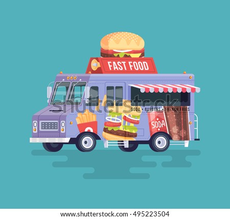 Cartoon Food Trucks Set Isolated On Stock Vector 279336308 - Shutterstock