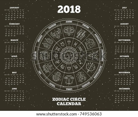 zodiac free circle vector Year Stock Circle Poster Calendar Vector 2018 Zodiac