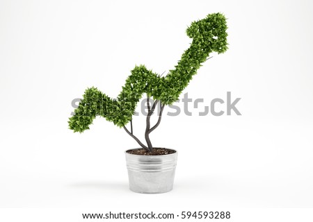 Growing the economy company . 3D Rendering