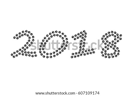 2018 year Dog footprints