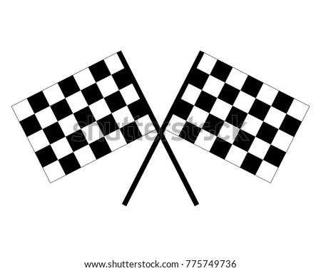 Vector Black White Crossed Racing Checkered Stock Vector 775749736 ...