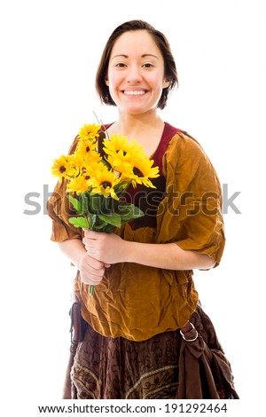 https://thumb1.shutterstock.com/display_pic_with_logo/1729711/191292464/stock-photo-young-woman-smiling-with-bouquet-of-sunflowers-191292464.jpg