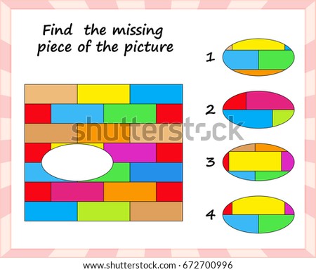 Visual Logic Puzzle Find Missing Piece Stock Vector 672700996 ...