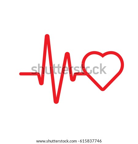 Vector Heartbeat Heart Beat Icon Cardiogram Stock Vector 615837746 ...