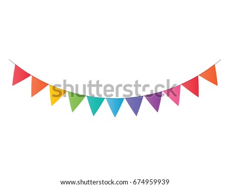 Vector Decorative Party Pennants Celebrate Flags Stock Vector 674959939 ...