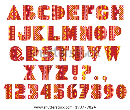 Set Abc Letters Abstract Ethnic African Stock Vector 176820053 ...