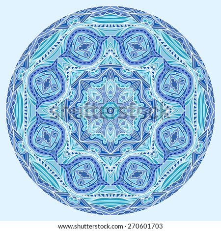 Beautiful Blue White Mandala Design Element Stock Vector 270601703 ...