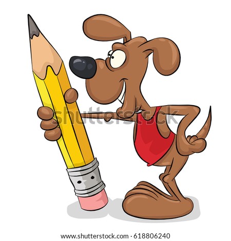 Hand Drawn Cartoon Doghappy Dog Bone Stock Illustration 118396126 ...