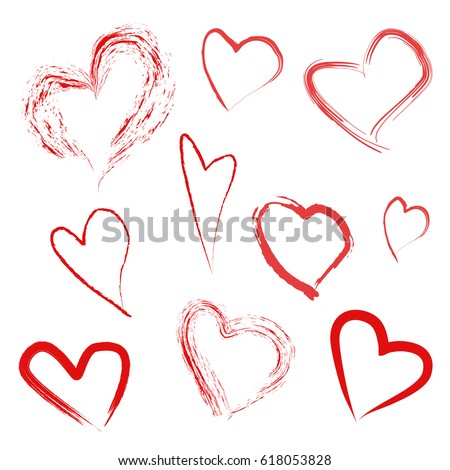 Vector Hearts Silhouettes Stock Vector 172757864 - Shutterstock