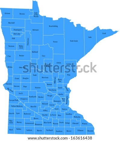 Minnesota Map - stock vector