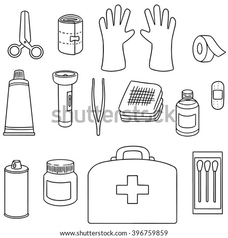 Vector Set First Aid Kit Stock Vector 396759859 - Shutterstock