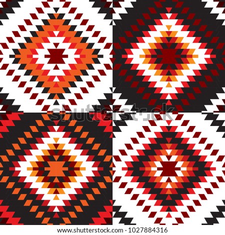 Seamless Pattern Turkish Carpet White Red Black Patchwork Mosaic Oriental Kilim Rug With Traditional Folk Seamless Pattern Turkish Carpet White Red Black Patchwork Mosaic Oriental Kilim Rug With Traditional Folk
