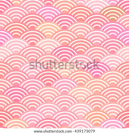 circle vector logo vintage Stock Seamless Scales Simple Vector Dragon Fish Pattern