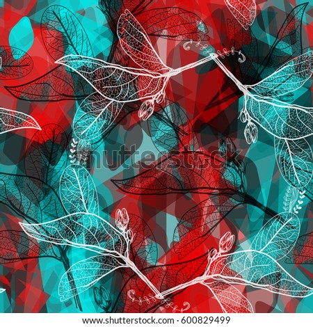 Abstract Geometric Seamless Pattern Leaves Contours Stock Vector ... Abstract Geometric Seamless Pattern Leaves Contours Stock Vector ...