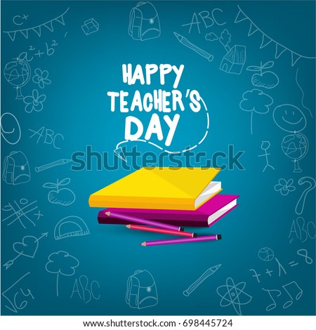 Creative and beautiful abstract for Happy Teachers Day with nice illustration in background.