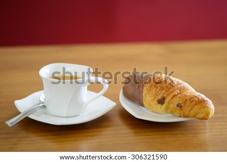 Chocolate Croissant And Coffee Chocolate Croissant And Coffee
