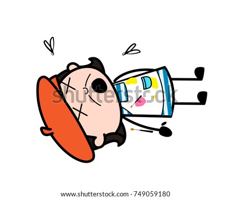 Mad Stressed Cartoon Woman Working On Stock Vector 155910122 - Shutterstock