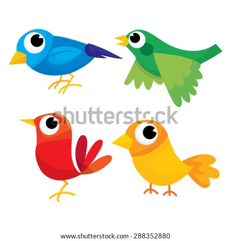 Set Cartoon Parrots Macaw Corella Amazon Stock Illustration 125216255 ...