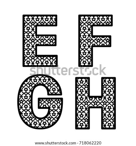 Letters E F G H Laser Stock Vector 718062220 - Shutterstock