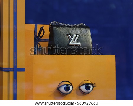 Louis Vuitton bag. Ukraine, Kiev - July 2, 2017