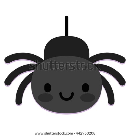 Vector Cute Cartoon Spider Isolated On Stock Vector 442953175