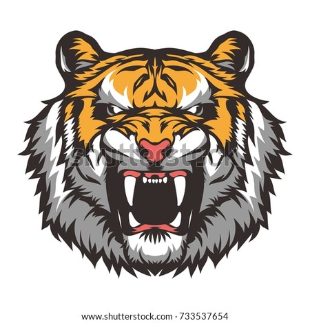 Angry Tiger Face Stock Vector 317791724 - Shutterstock