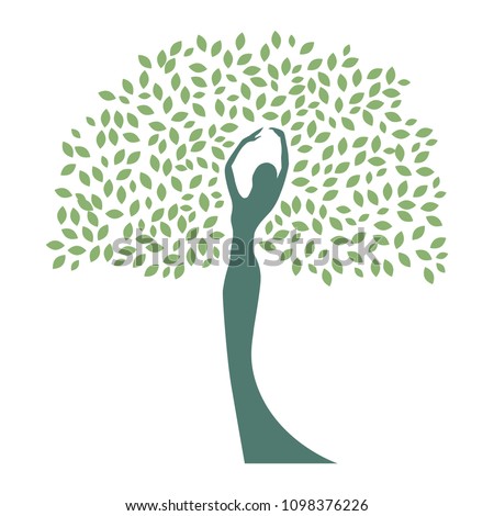 Download Mother Earth Lady Become Beautiful Tree Stock Vector (Royalty Free) 1098376226 - Shutterstock