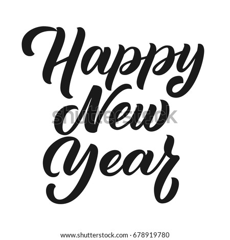 Happy New Year Brush Hand Lettering Stock Vector 678919780 - Shutterstock