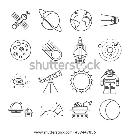 Black White Space Universe Isolated Icon Stock Vector 459447856