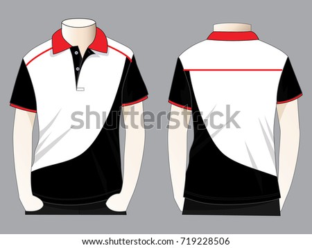 White Black Polo Shirt Design Stock Vector 719228506 - Shutterstock
